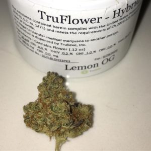 lemon og kush minis truflower from trulieve thc percentage label by indicadam