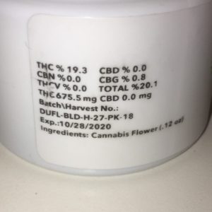 member berry truflower from trulieve thc percentage label by indicadam