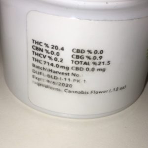 northern hash plant truflower from trulieve thc percentage label by indicadam