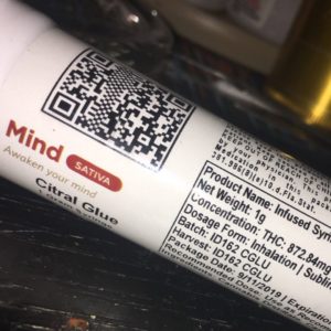 citral glue distillate from growhealthy thc percentage label by indicadam