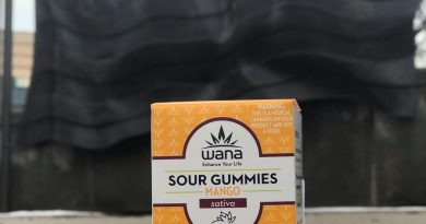 wana mango sour gummies by grassroots cannabis edible review by nightmare_ro