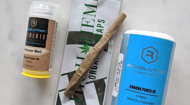 cbd high hemp wraps with banana punch #6 flower and hash rolling review by upinsmokesession