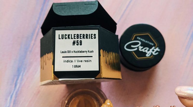 luckleberries #59 live resin by craft revolution extracts concentrate review by upinsmokesession