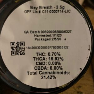 bay breath by grizzly peak strain review by trunorcal420 2