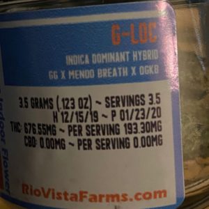 Strain Review G Loc By Rio Vista Farms The Highest Critic