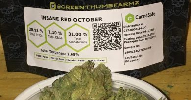 insane red october by greenthumb farmz strain review by trunorcal420