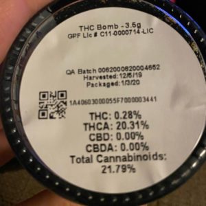 thc bomb by grizzly peak strain review by trunorcal420 3