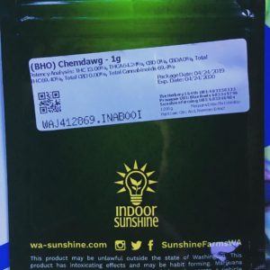 chemdawg wax by indoor sunshine concentrate review by 502strainsheet 2