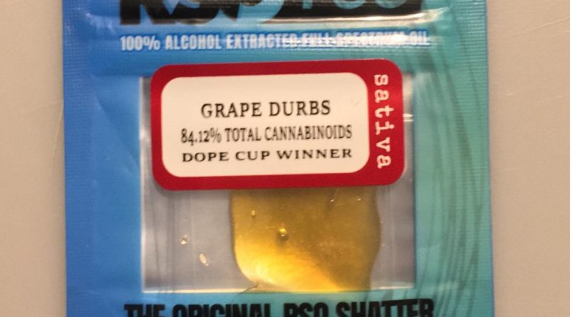 grape durbs rso shatter by rso+go concentrate review by 502strainsheet