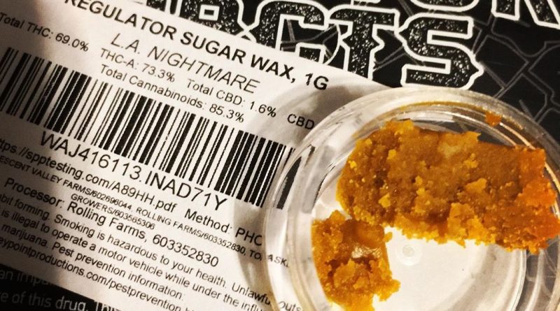 l.a. nightmare sugar wax by regulator xtracts concentrate review by 502strainsheet