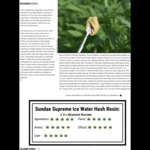 sundae supreme ice water hash rosin by smith valley llc concentrate review by okcannacritic