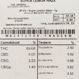 super lemon haze cartridge by bmf jackpot wa vape review by 502strainsheet 2