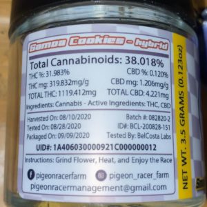 samoa cookies by pigeon racer farms strain review by trunorcal420 2