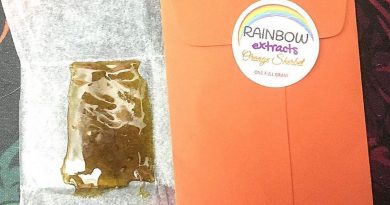 orange sherbert shatter by rainbow extracts concentrate review by scubasteveoc