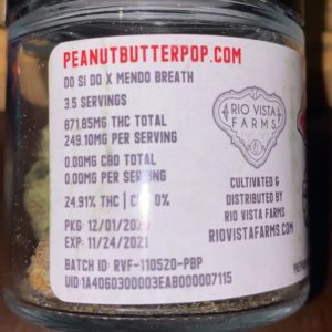 peanut butter pop by rio vista farms strain review by trunorcal420