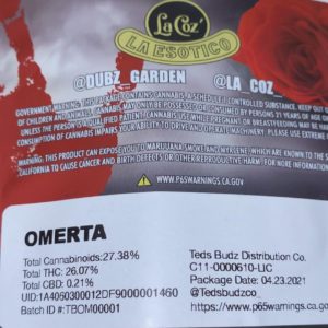 omerta by dubz garden x la coz strain review by trunorcal420 2