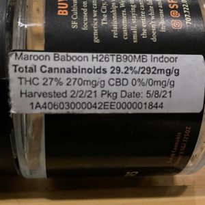 maroon baboon by sf cultivators strain review by trunorcal420 2