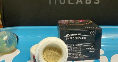 sherb popz #25 water hash by 710 labs concentrate review by calI_bud_reviews