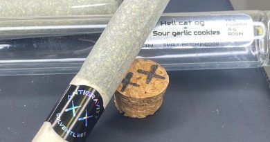 hell cat og + sour garlic cookies pre-roll by 9 mile farm pre-roll review by cali_bud_reviews