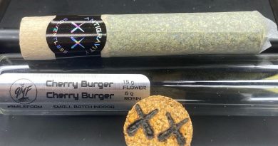 cherry burger + cherry burger donut by 9 mile farm x antigravity solventless pre-roll review by cali_bud_reviews