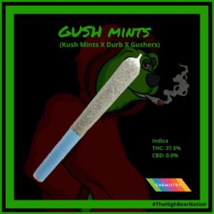 gush mints infused pre-roll by chemistry x foothill river farms review by norcalcannabear
