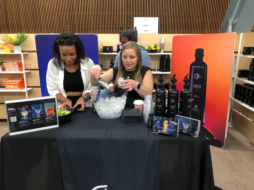 mxxn cannabis drinkable booth at hall of flowers