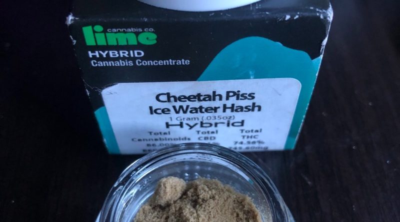cheetah piss ice water hash by lime cannabis co review by caleb chen