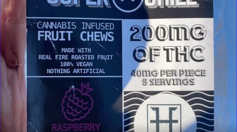 cannabis infused raspberry fruit chews by superchill vegan rosin edible review by letmeseewhatusmokin