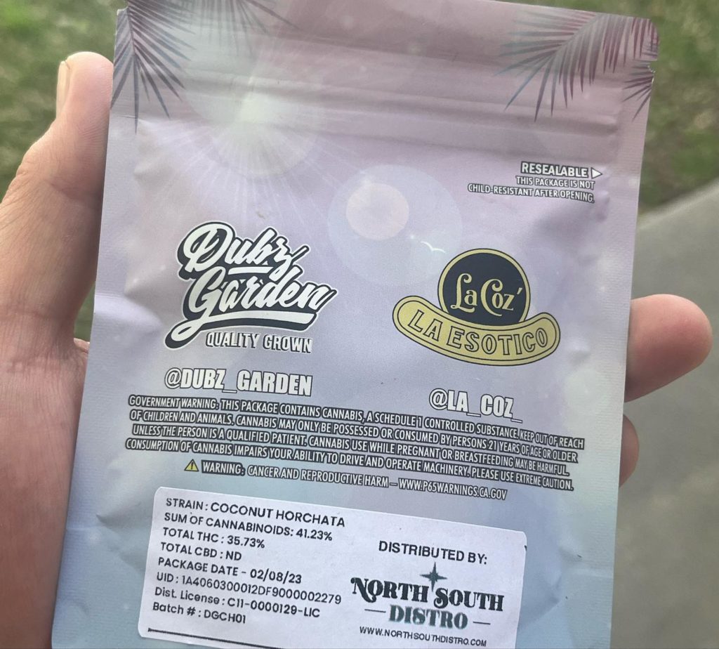 coconut horchata by dubz garden x la coz strain review by thethcspot