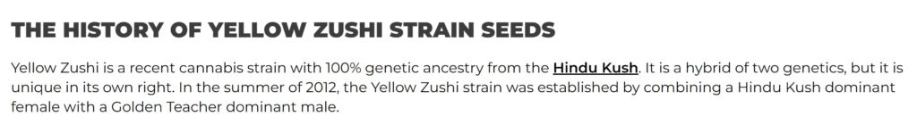 premium cultivars fake yellow zushi strain history