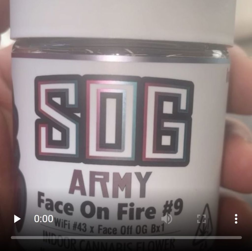 face on fire #9 by sog army strain review by letmeseewhatusmokin