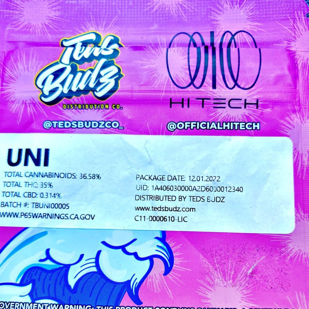 uni by hi tech x teds budz co strain review by phenomenalreviews420 2