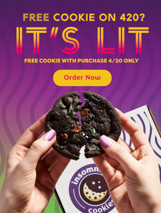 insomnia cookies 420 ad free cookie with purchase