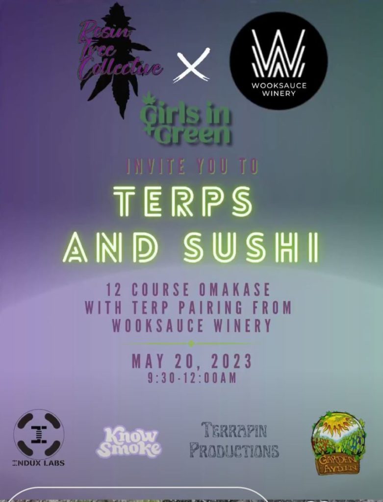 wook sauce winery resin tree collective terps and sushi dinner flyer