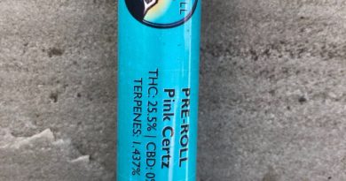 pink certz preroll by steep hill mendo preroll review by caleb chen