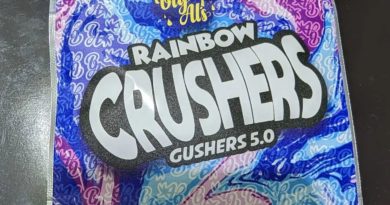 rainbow crushers gushers 5.0 by big als exotics strain review by njmmjguy