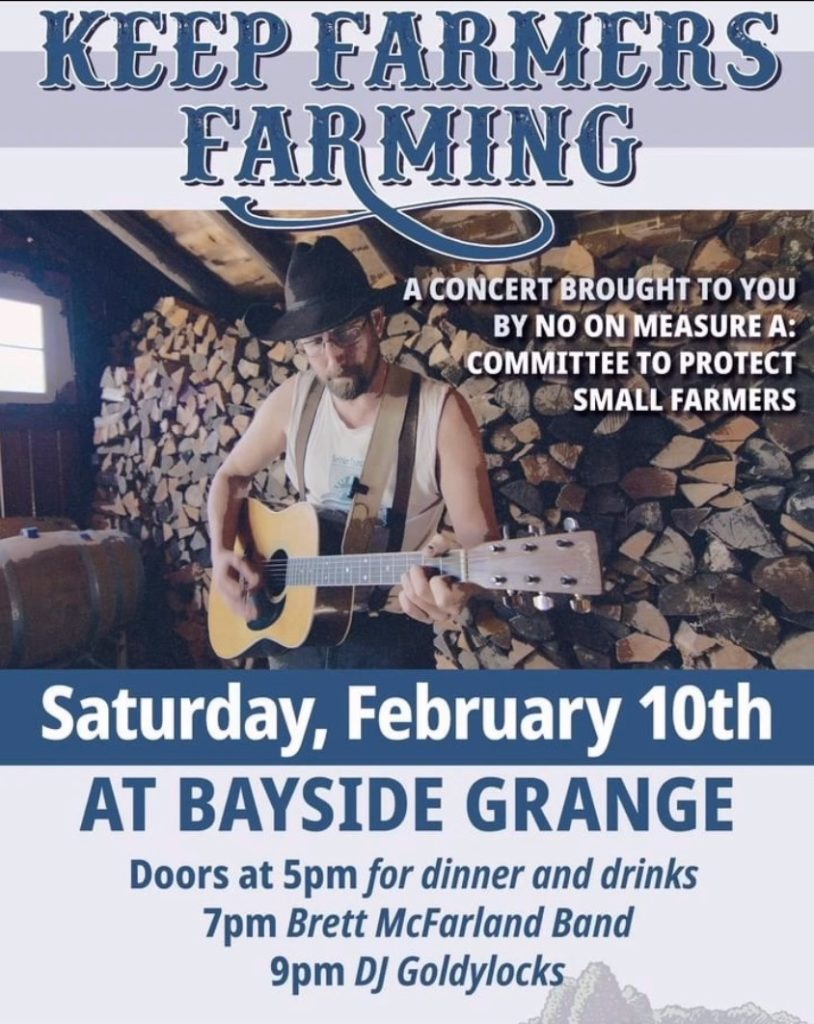 keep farmers farming concert at bayside grange ft brett mcfarland feb 10 2024