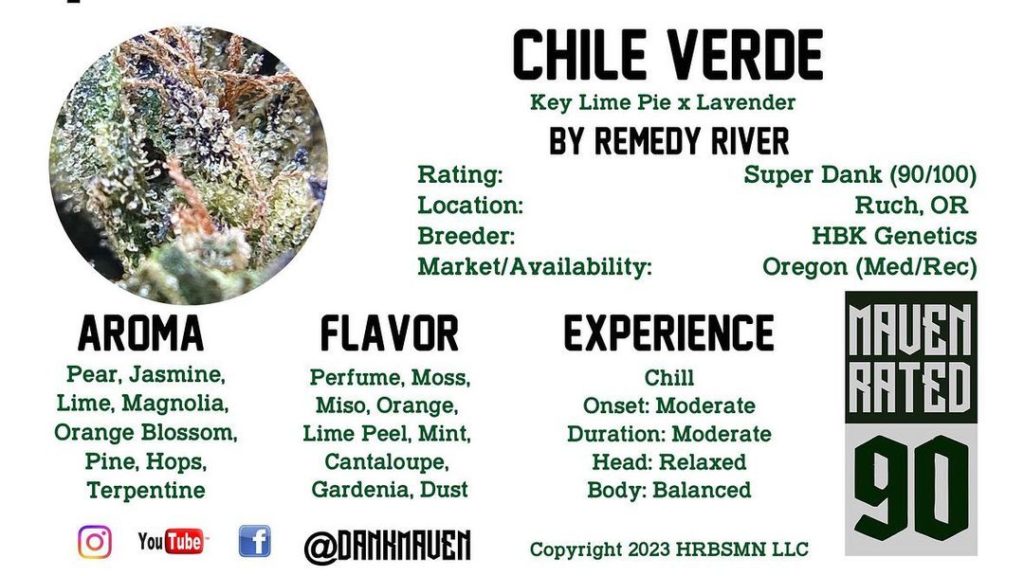 chile verde by remedy river strain review by dank maven