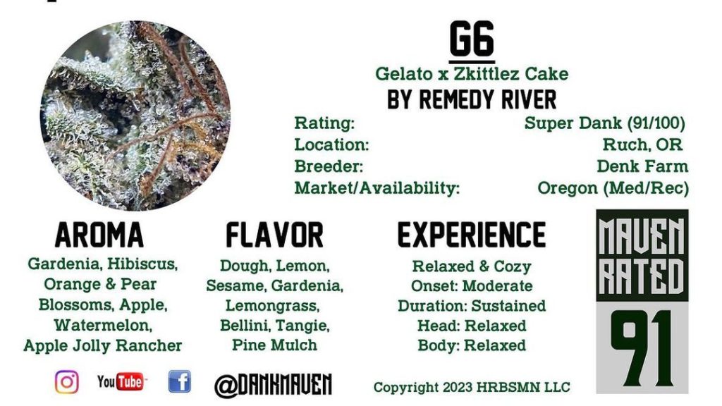 g6 by remedy river strain review by dankmaven