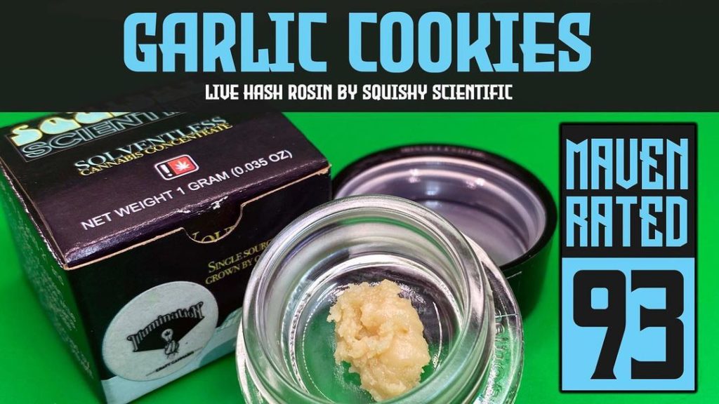 garlic cookies live hash rosin by squishy scientific hash review by dank maven 2