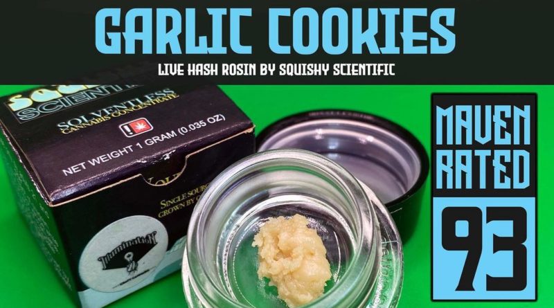 garlic cookies live hash rosin by squishy scientific hash review by dank maven 2