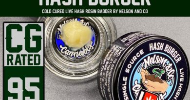 hash burger cold cure rosin by nelson and company hash review by dank maven