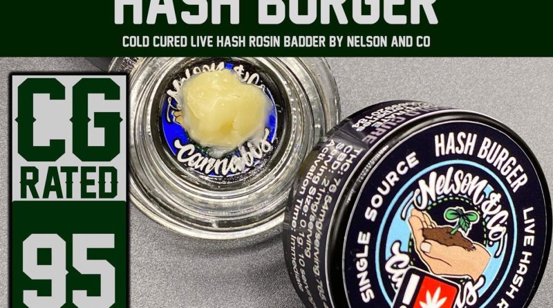 hash burger cold cure rosin by nelson and company hash review by dank maven