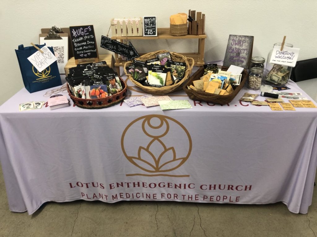 lotus entheogenic church pill hill seed swap table