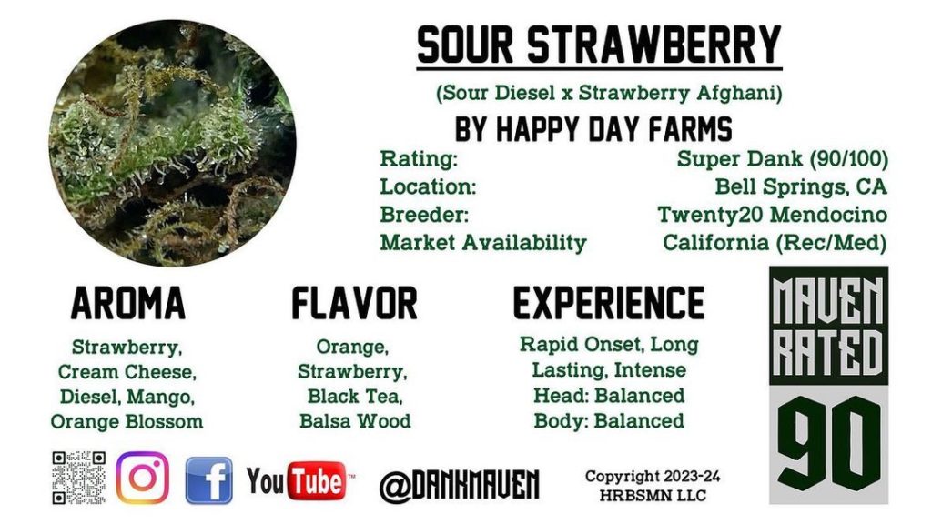 sour strawberry by happyday farms strain review by dank maven