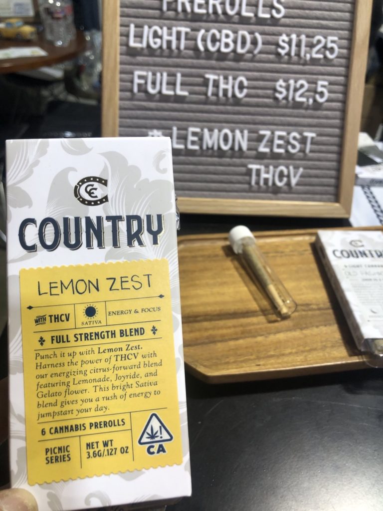 lemon zest thcv prerolls by country cannabis from hall of flowers 2024 ventura