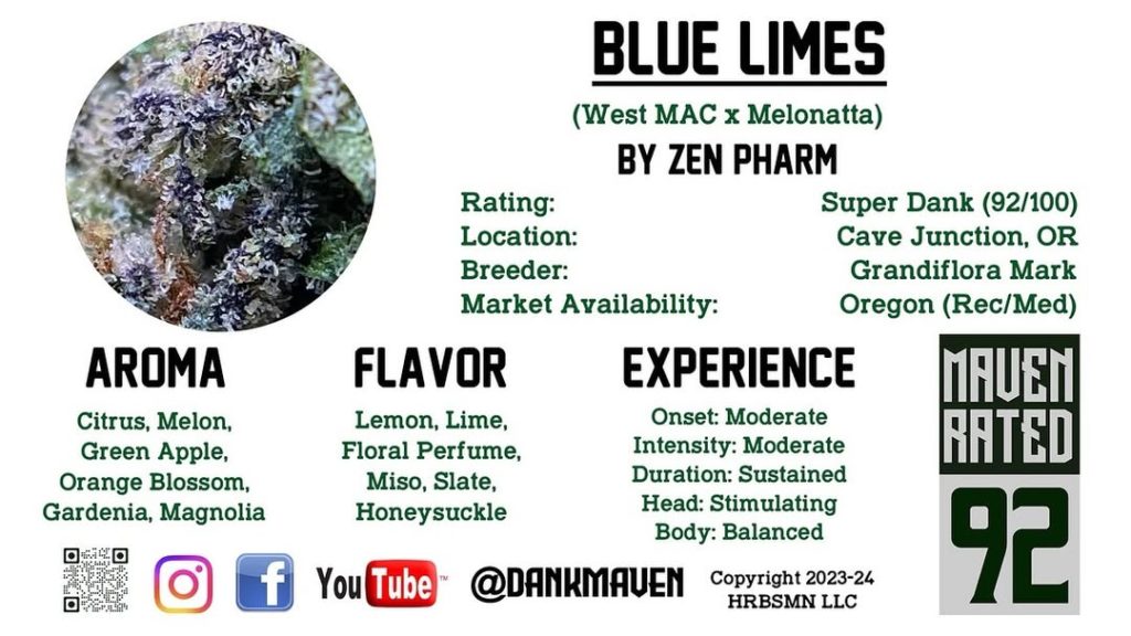 blue limes by zen pharm strain review by dank maven