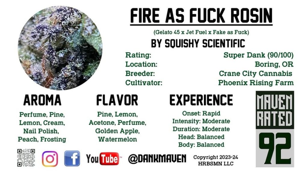 fire as fuck hash rosin by squishy scientific hash review by dank maven