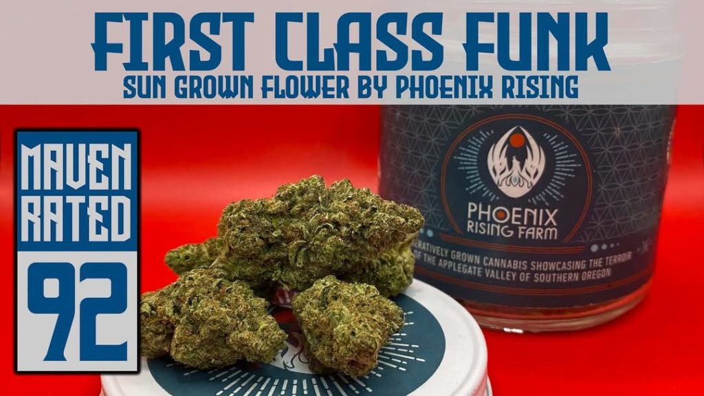 first class funk by phoenix rising farm strain review by dank maven 2