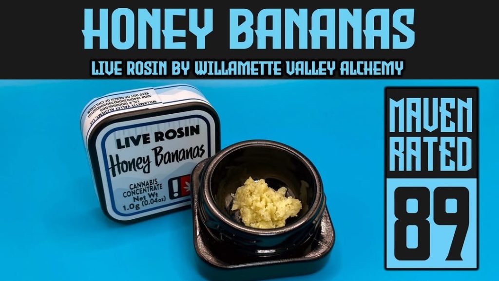 honey bananas live rosin by willamette valley alchemy hash review by dank maven 2